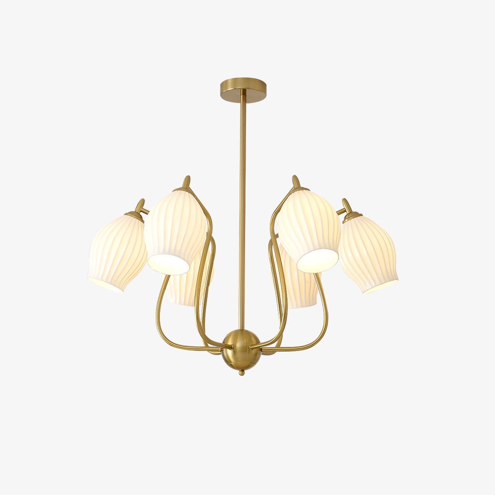 Ceramic Ribbed Chandelier - view 9