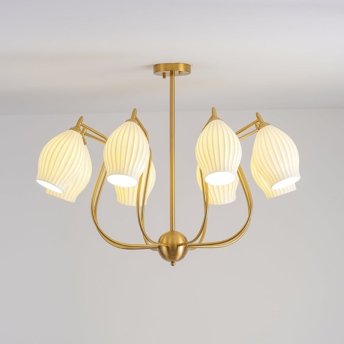 Ceramic Ribbed Chandelier - view 11