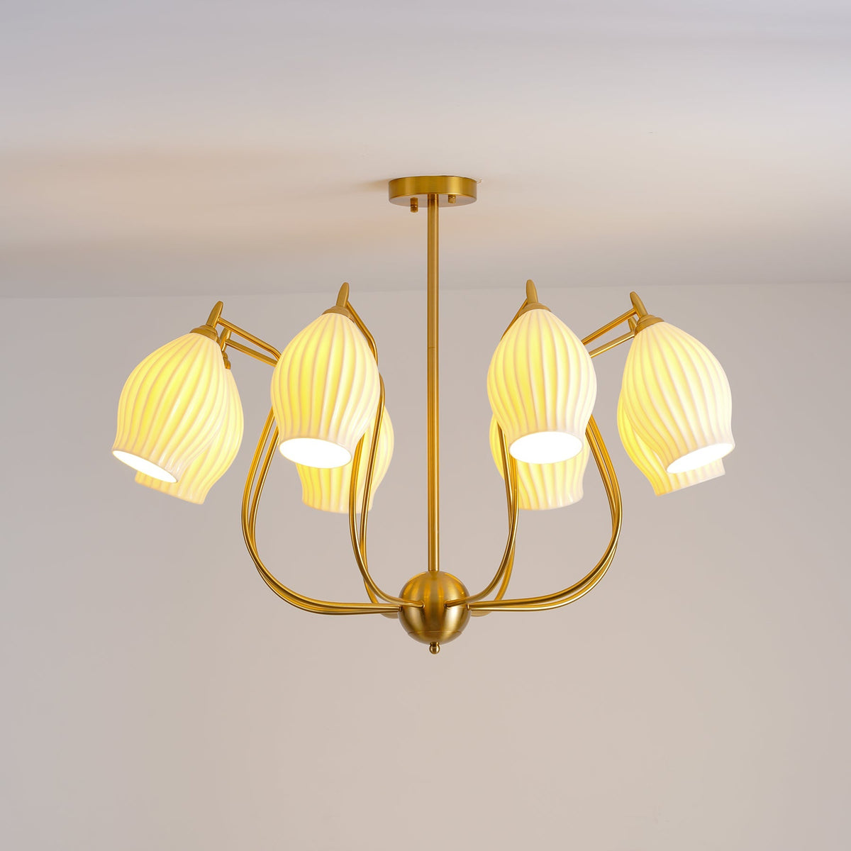 Ceramic Ribbed Chandelier - view 12