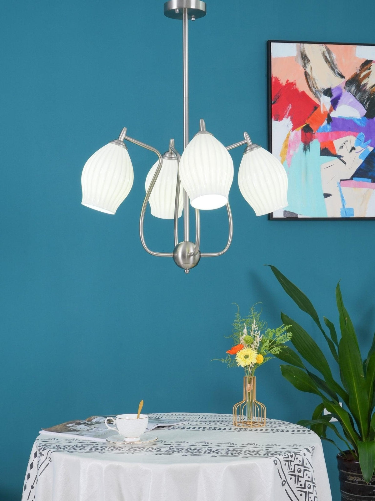 Ceramic Ribbed Chandelier - view 10