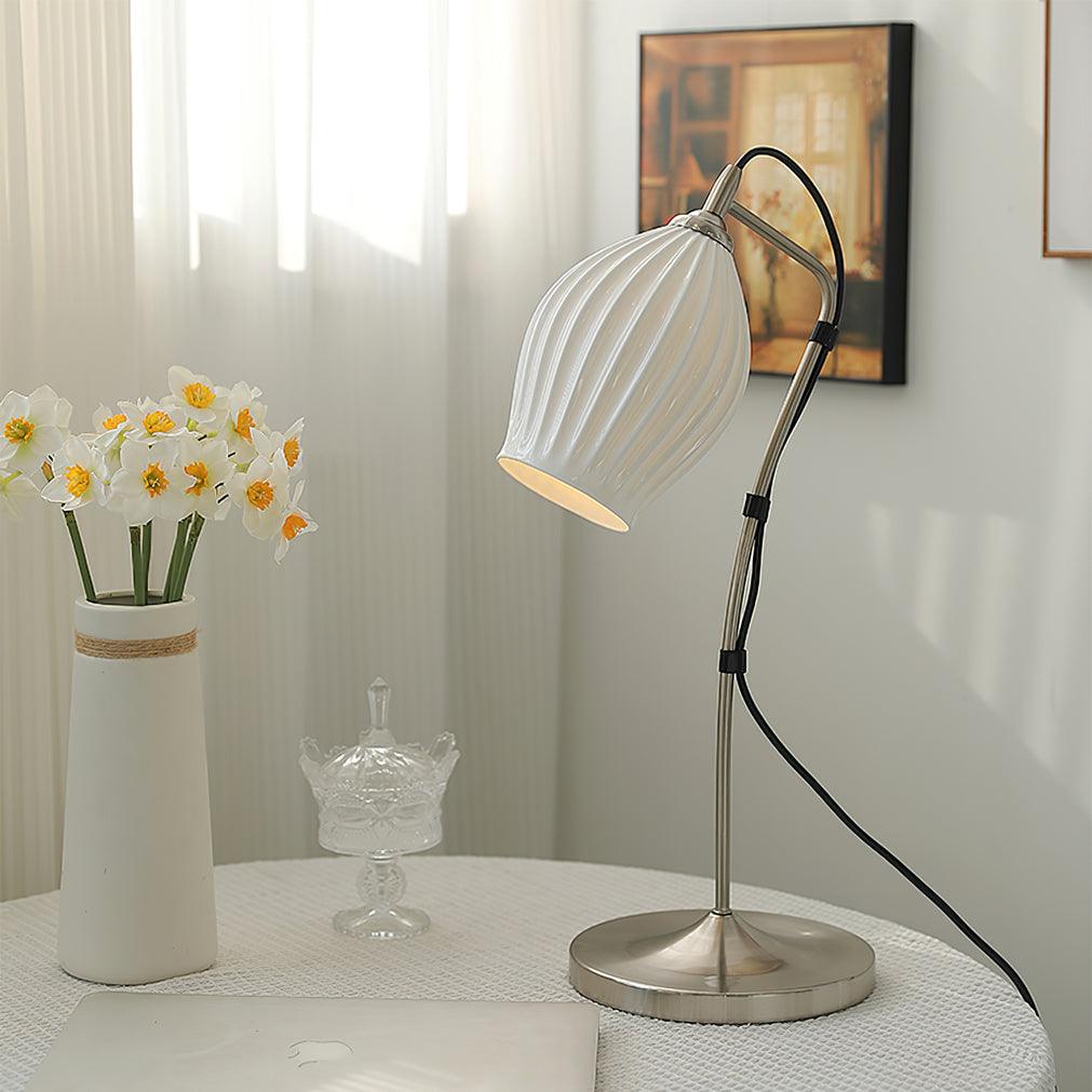 Ceramic Ribbed Table Lamp - view 3