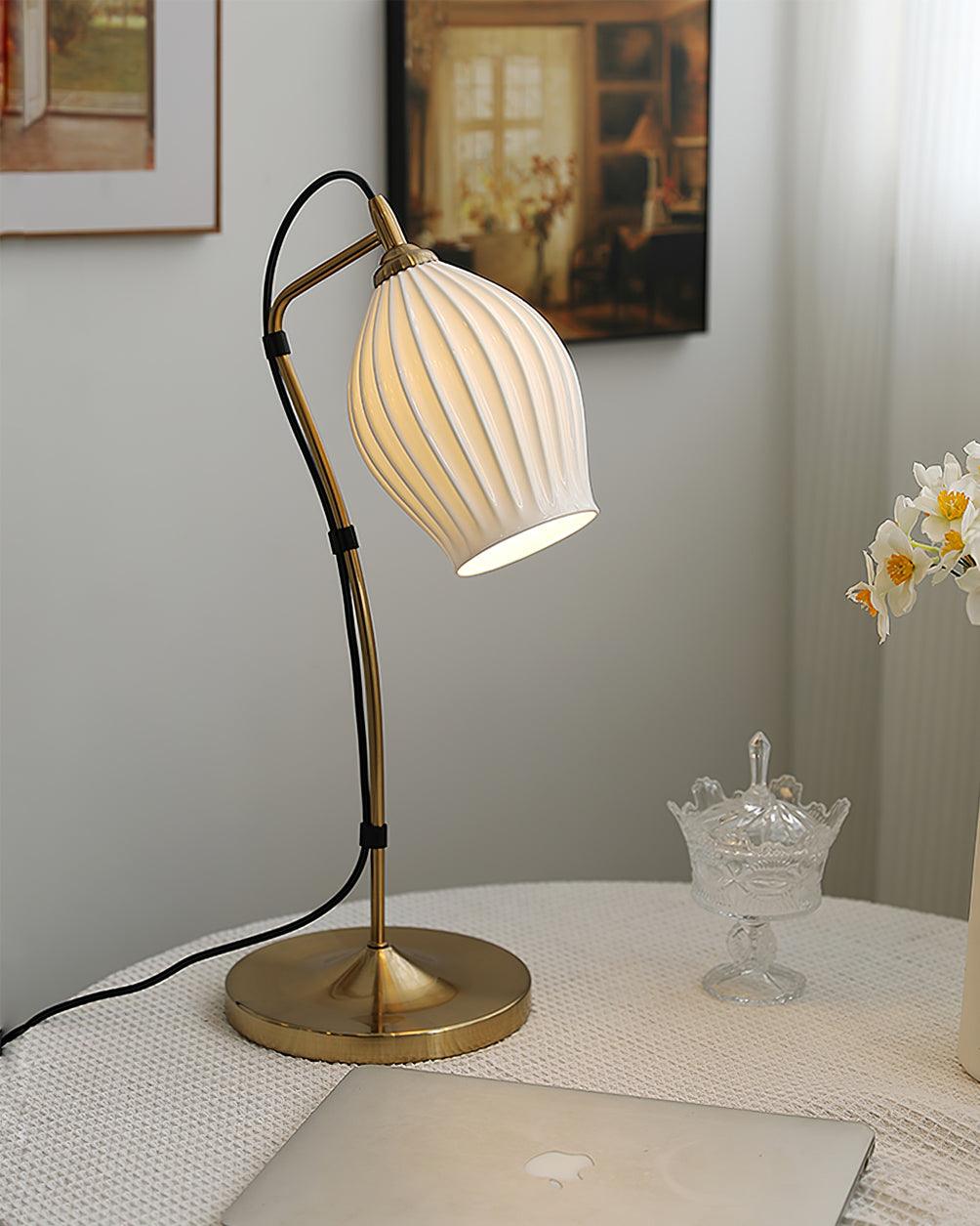 Ceramic Ribbed Table Lamp - view 10