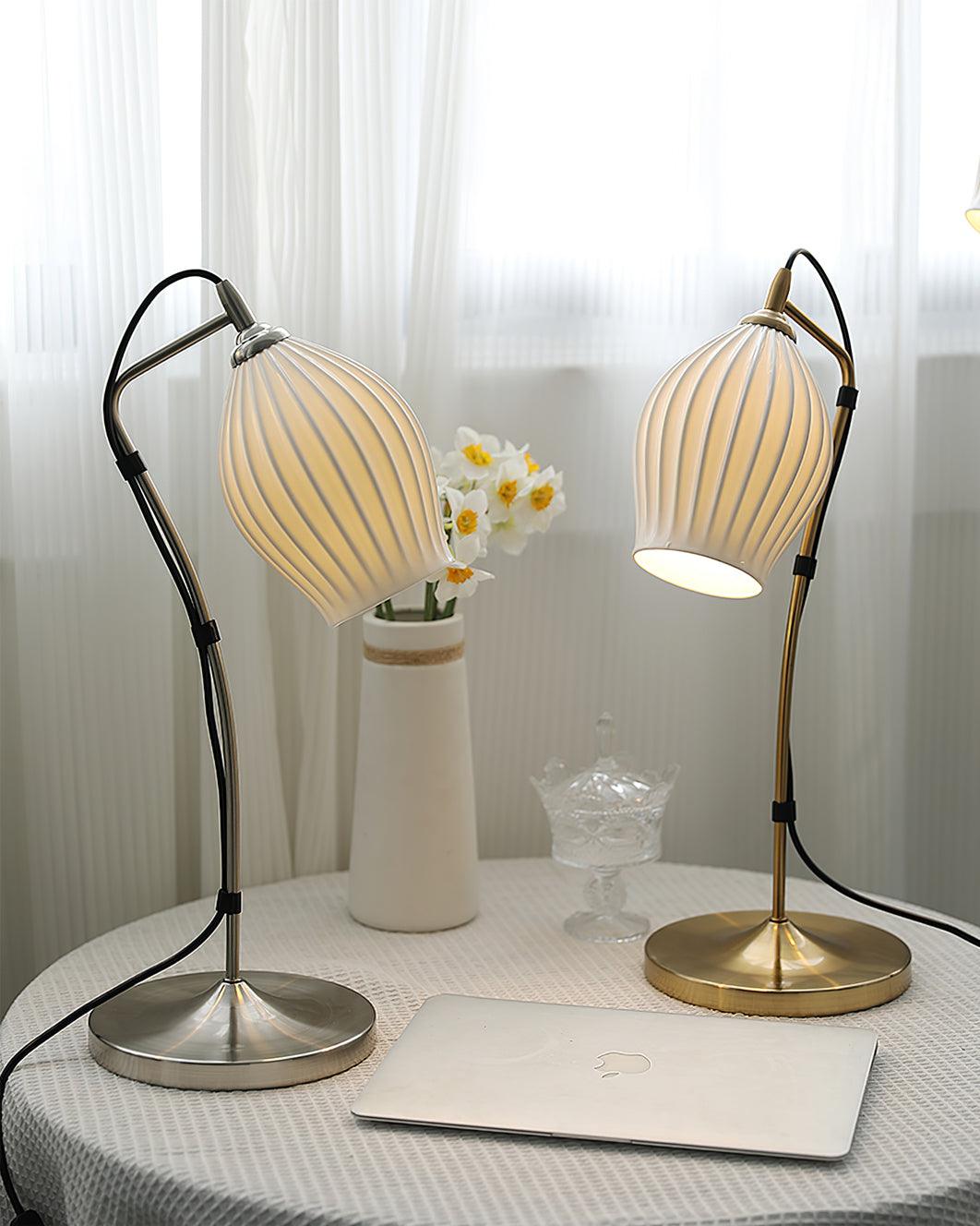 Ceramic Ribbed Table Lamp - view 4