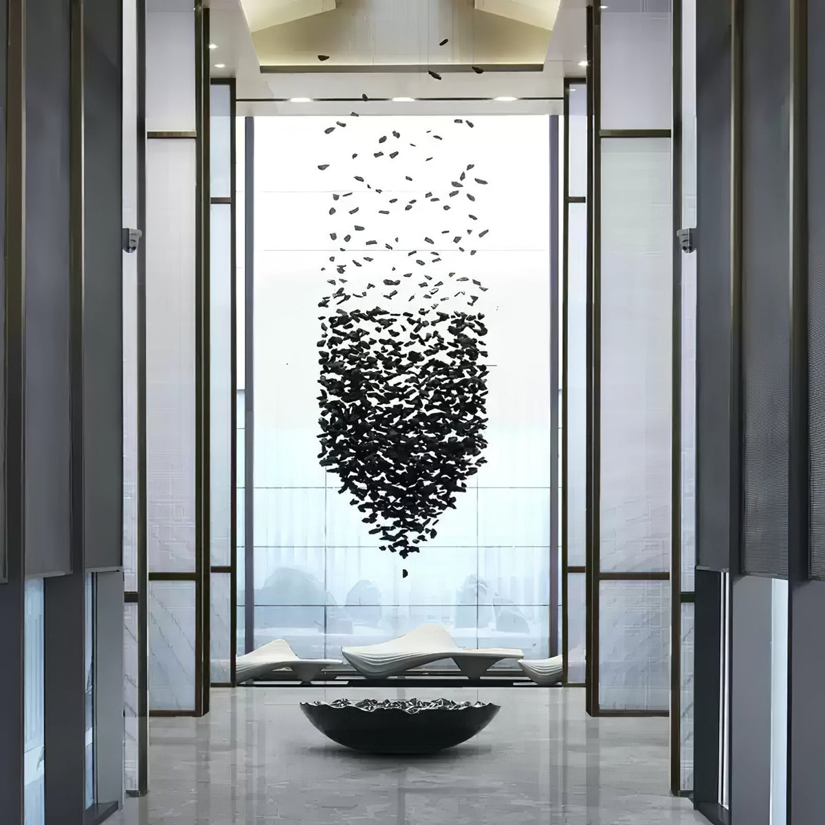 Charcoal Cascade Pixel Chandelier - view 24