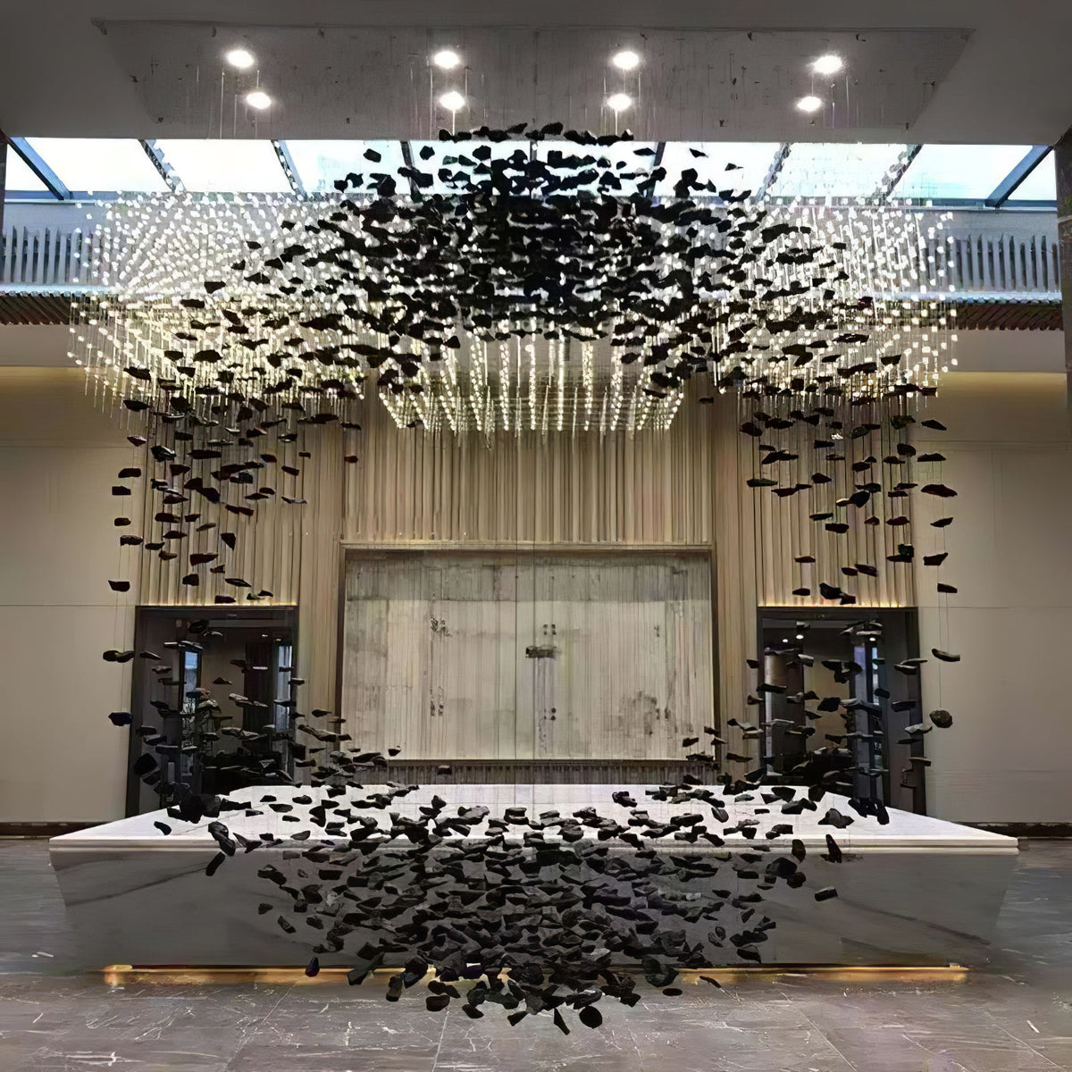 Charcoal Cascade Pixel Chandelier - view 5