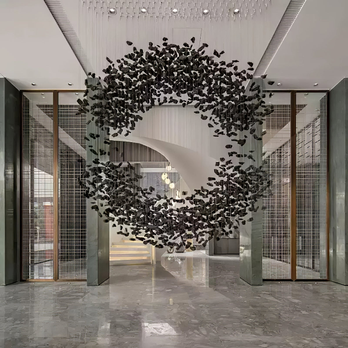 Charcoal Cascade Pixel Chandelier - view 6