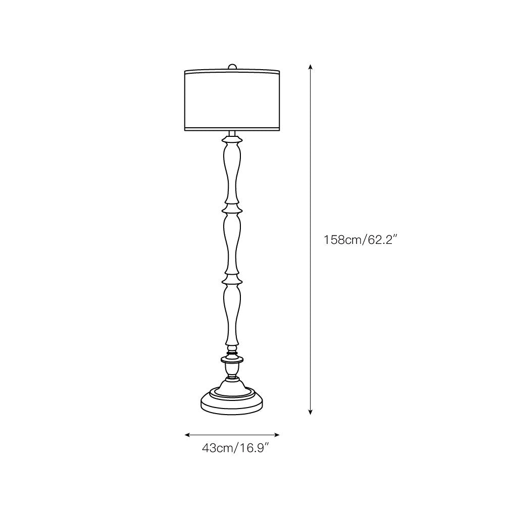 Coastal Wood Effect Floor Lamp - view 3