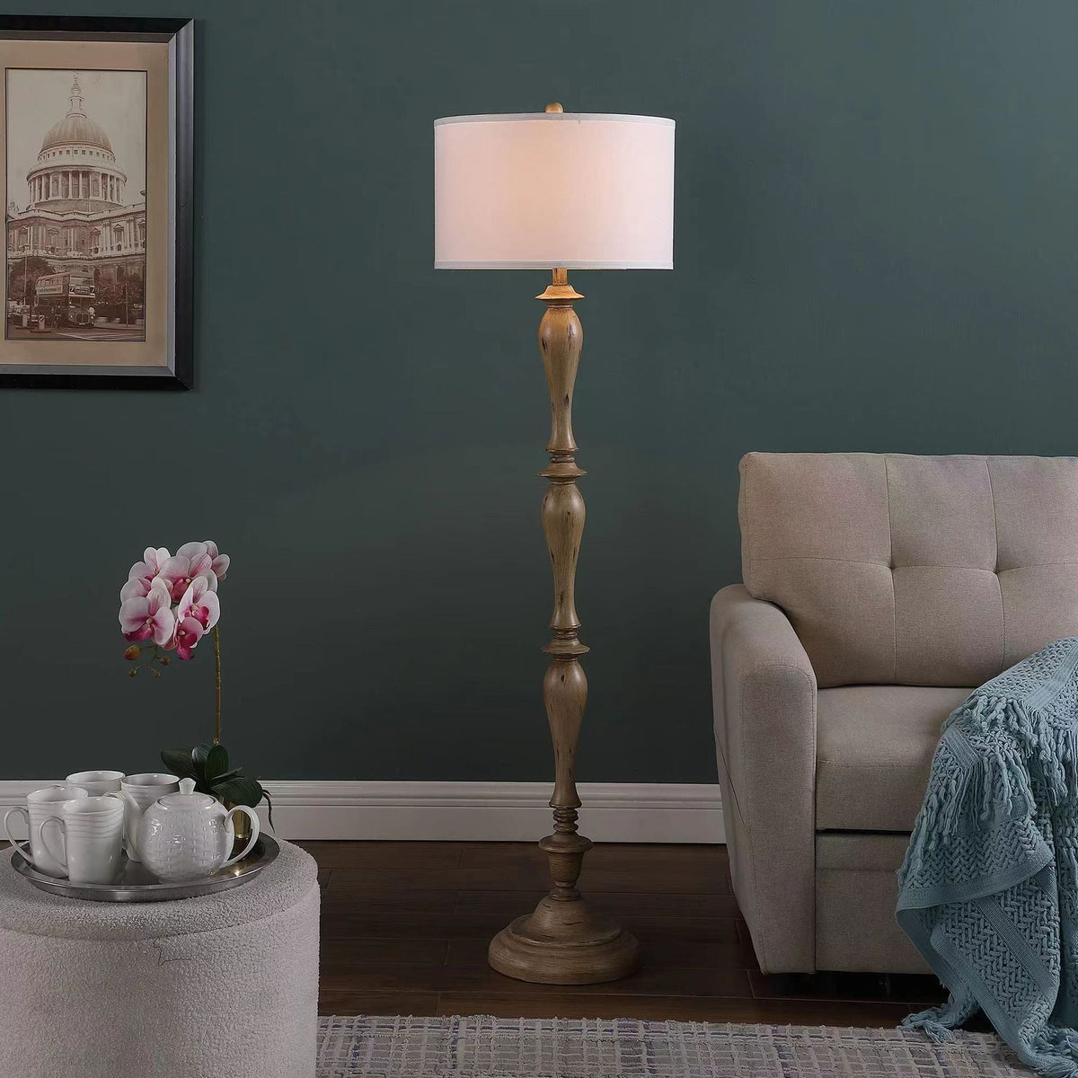 Coastal Wood Effect Floor Lamp - view 2