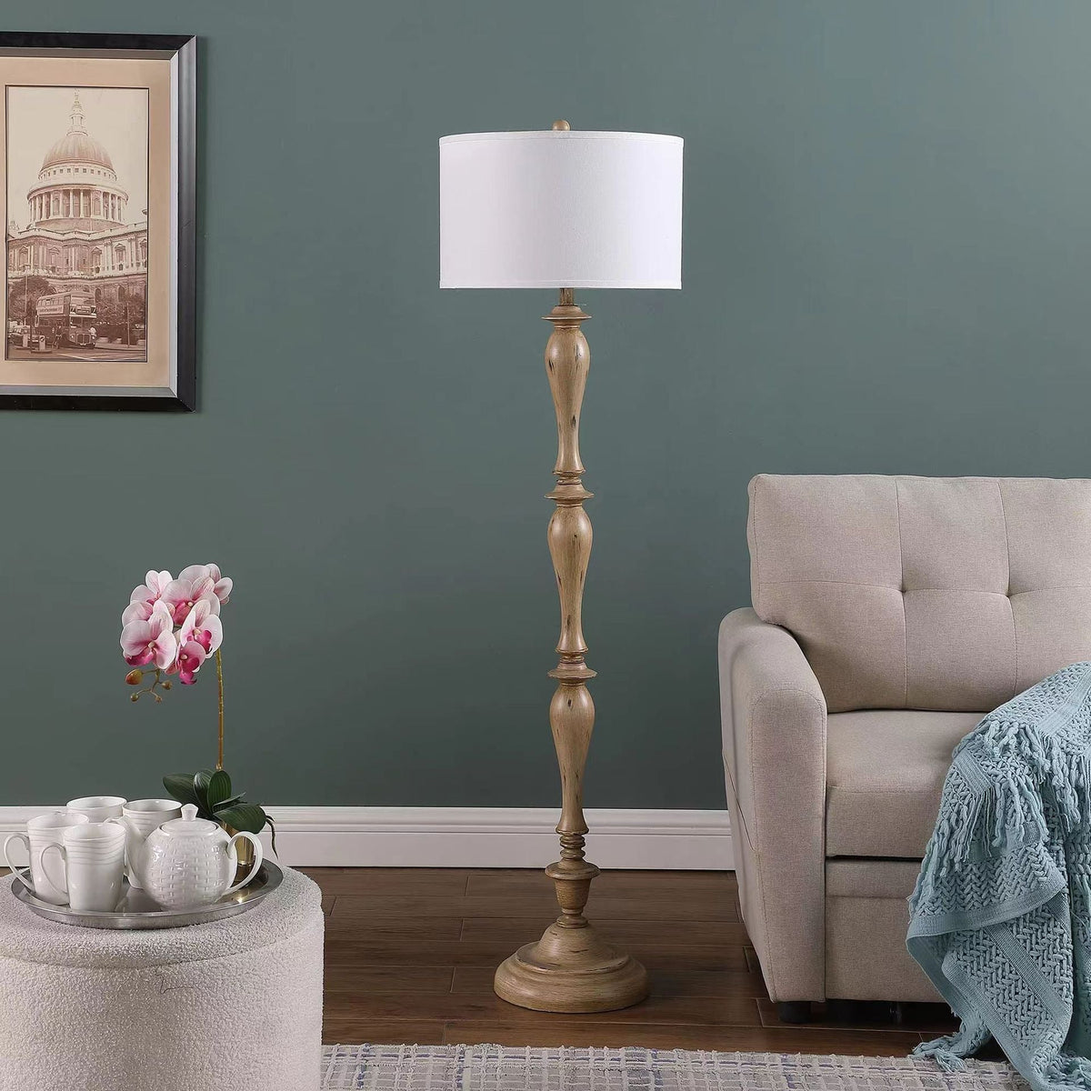 Coastal Wood Effect Floor Lamp - view 15