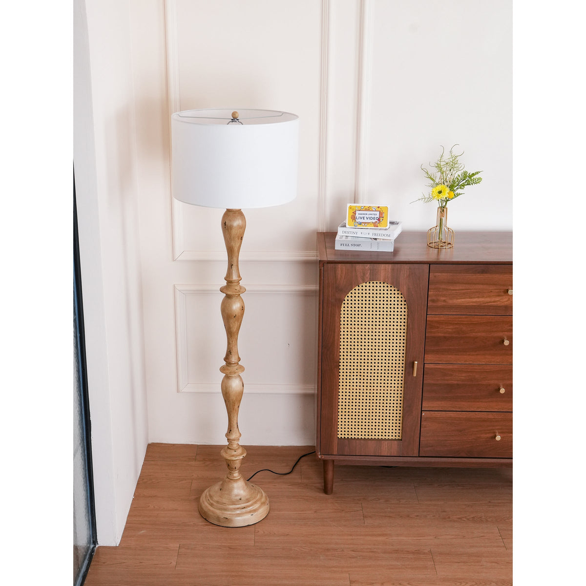 Coastal Wood Effect Floor Lamp - view 11