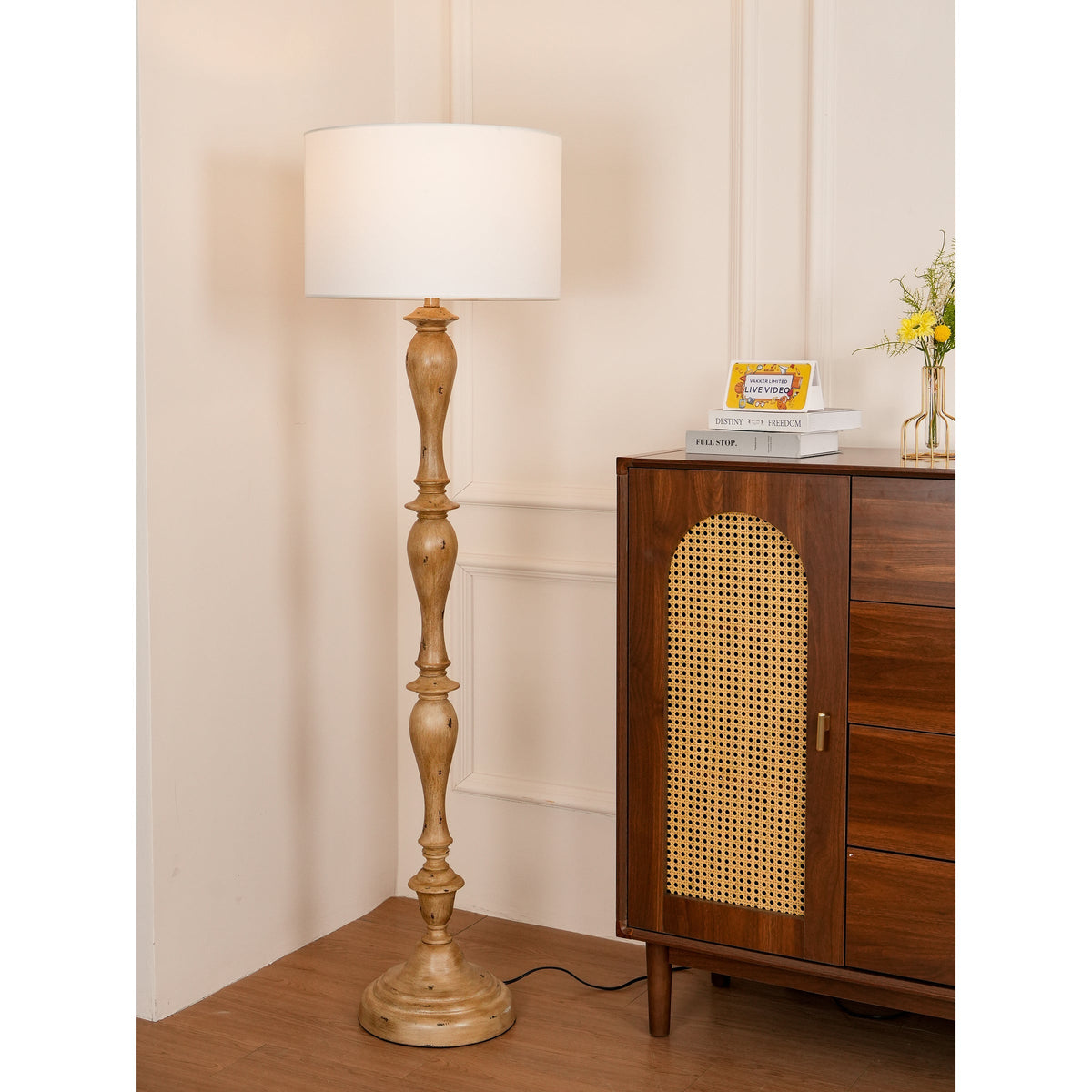 Coastal Wood Effect Floor Lamp - view 8