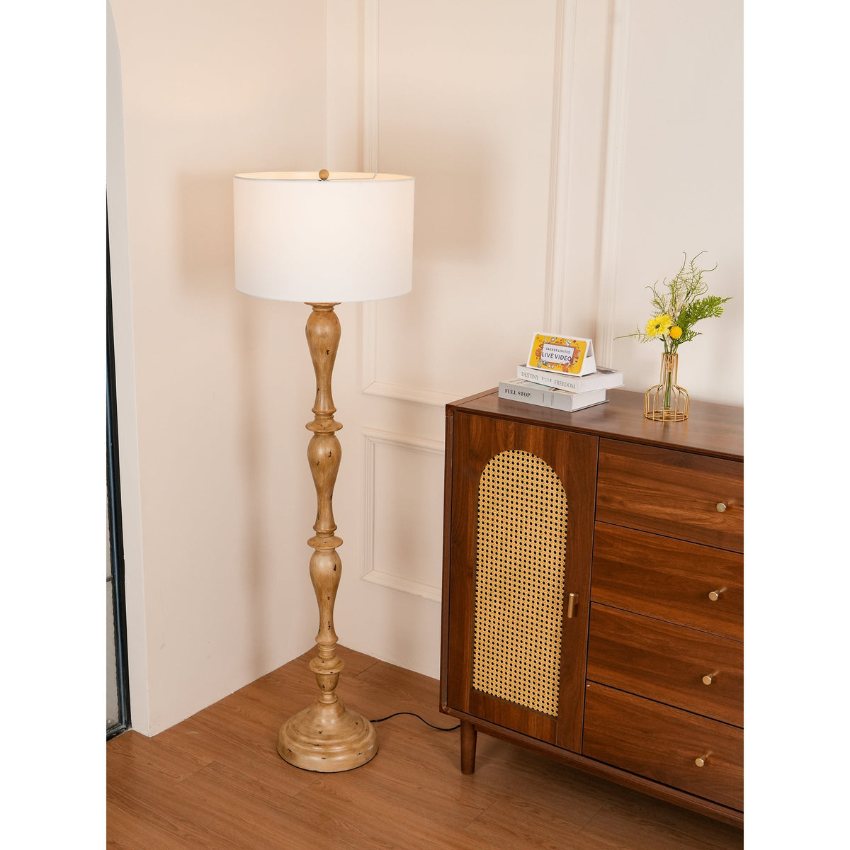 Coastal Wood Effect Floor Lamp - view 9