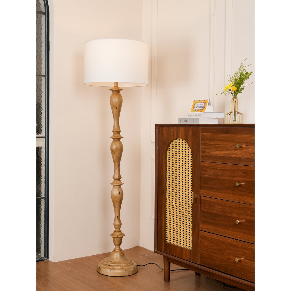Coastal Wood Effect Floor Lamp - view 10
