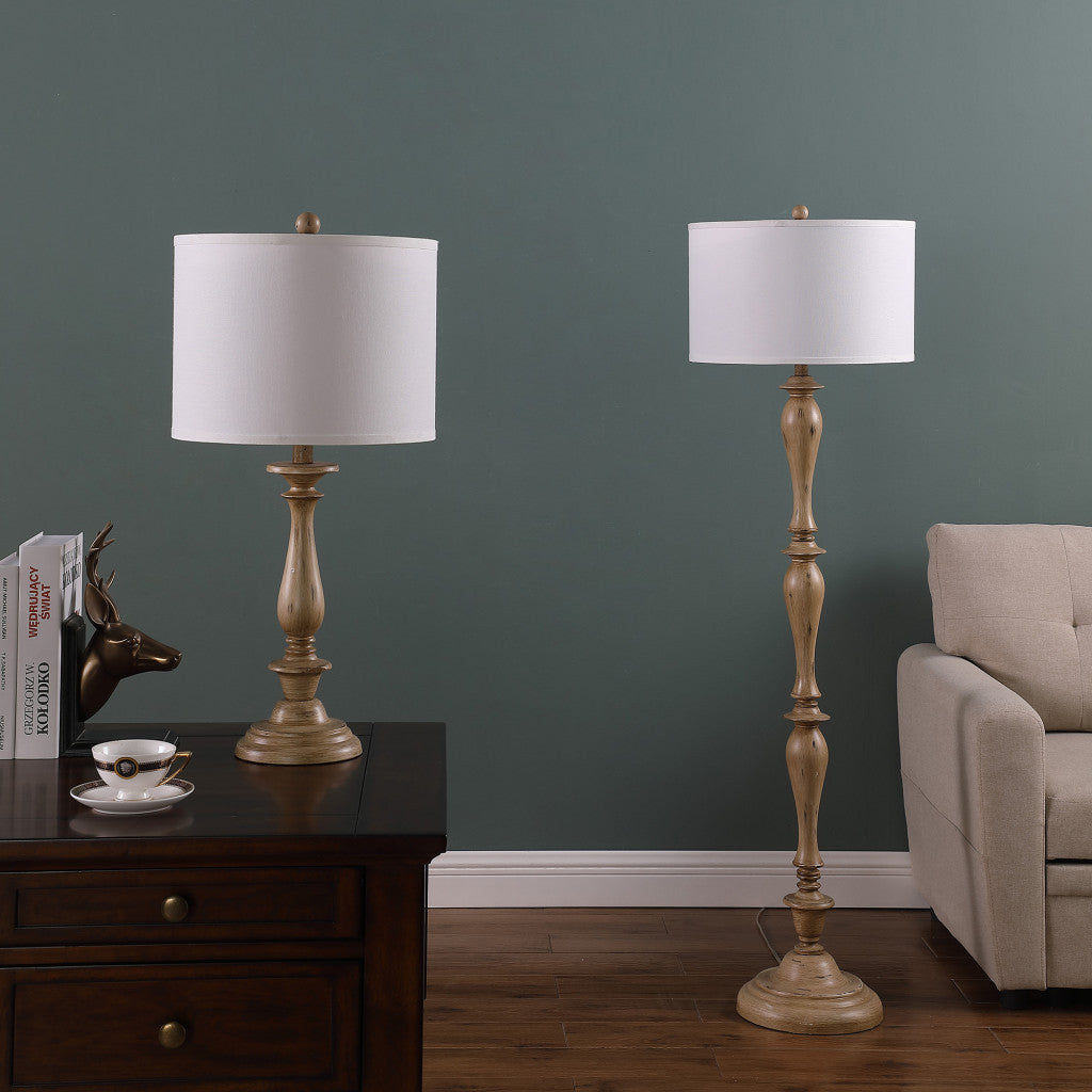Coastal Wood Effect Floor Lamp - view 16