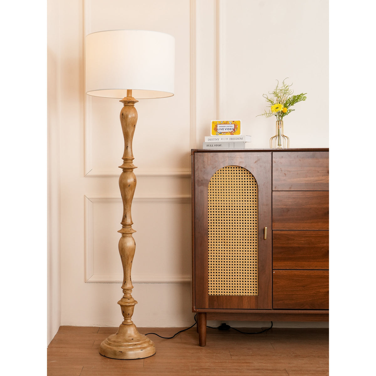 Coastal Wood Effect Floor Lamp - view 13