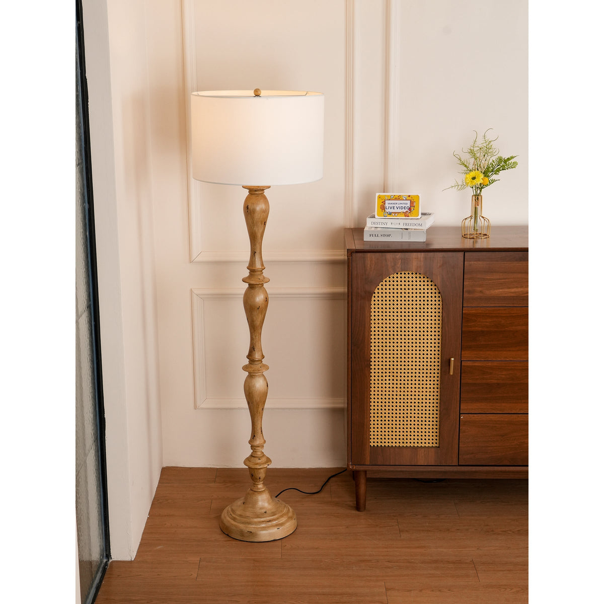 Coastal Wood Effect Floor Lamp - view 14