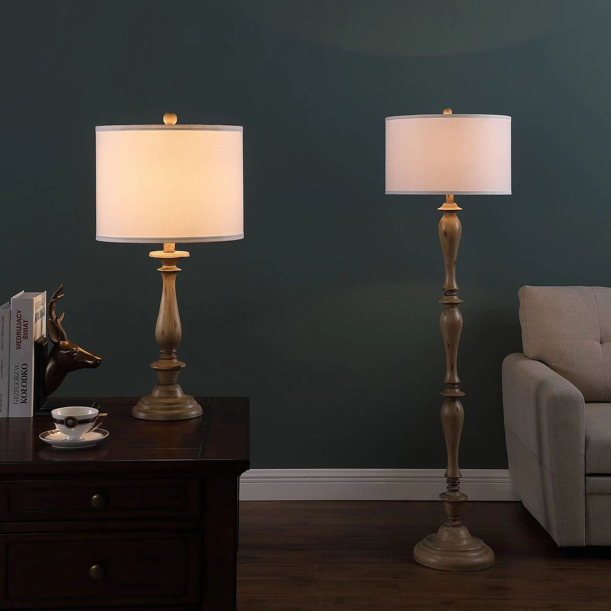 Coastal Wood Effect Floor Lamp - view 17