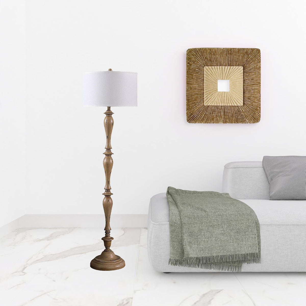 Coastal Wood Effect Floor Lamp - view 18