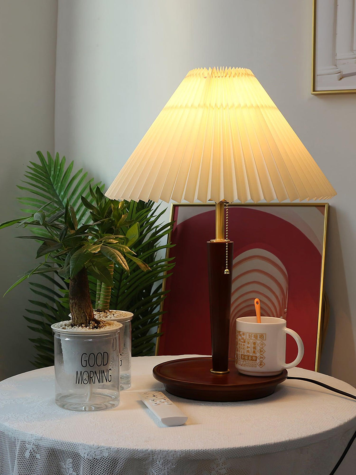 Cone Pleated Fabric Table Lamp - view 15