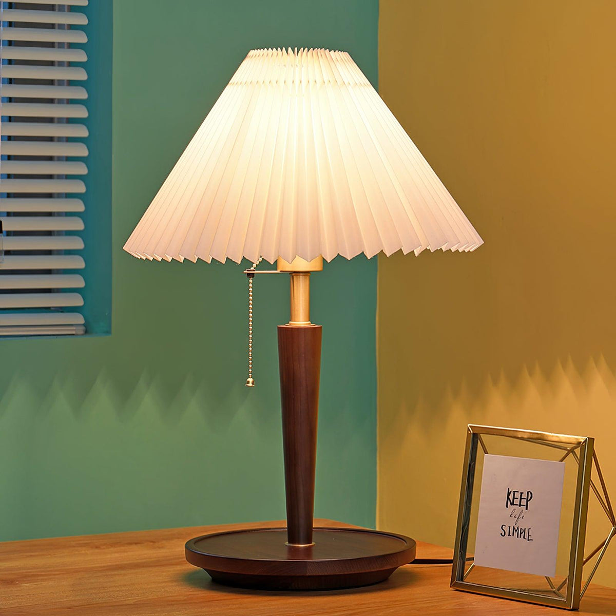 Cone Pleated Fabric Table Lamp - view 2