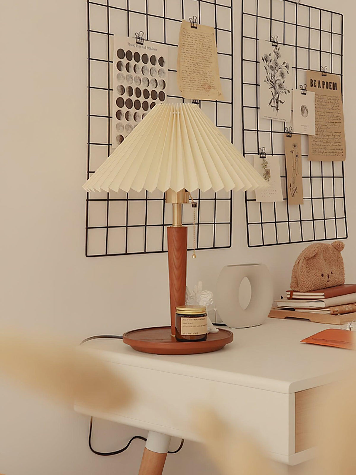 Cone Pleated Fabric Table Lamp - view 19