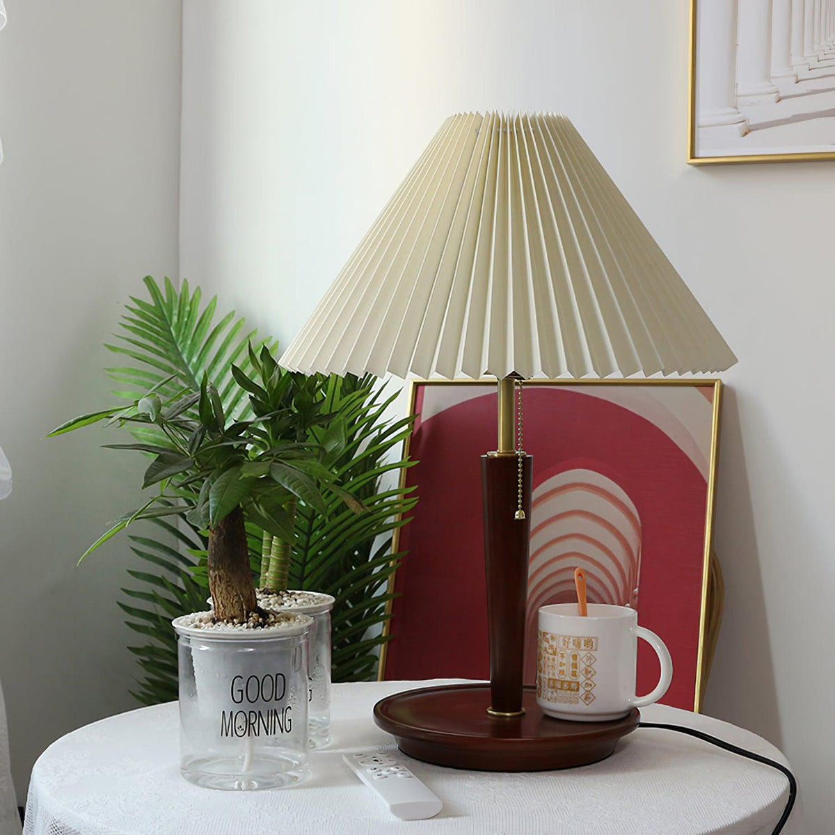 Cone Pleated Fabric Table Lamp - view 3