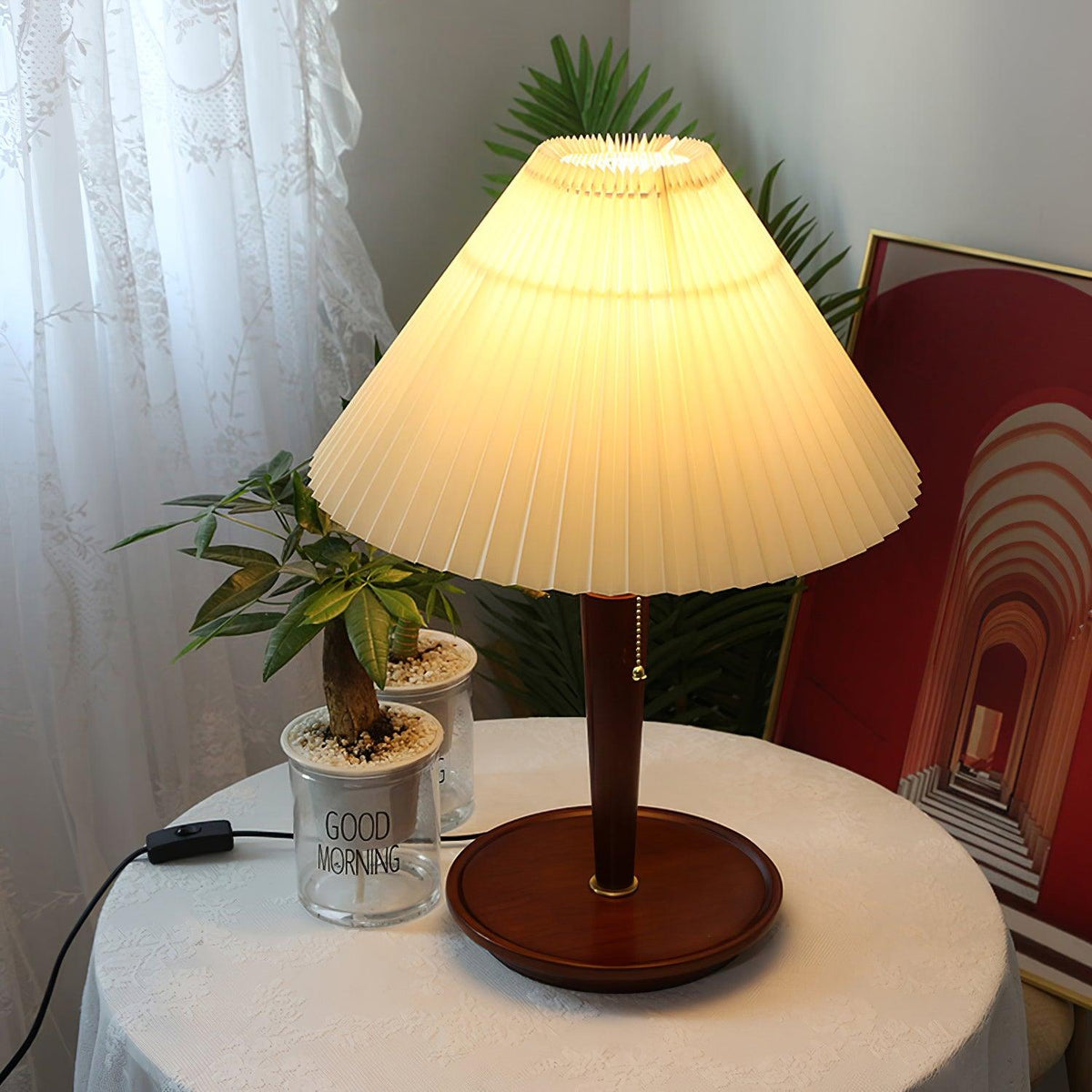 Cone Pleated Fabric Table Lamp - view 5