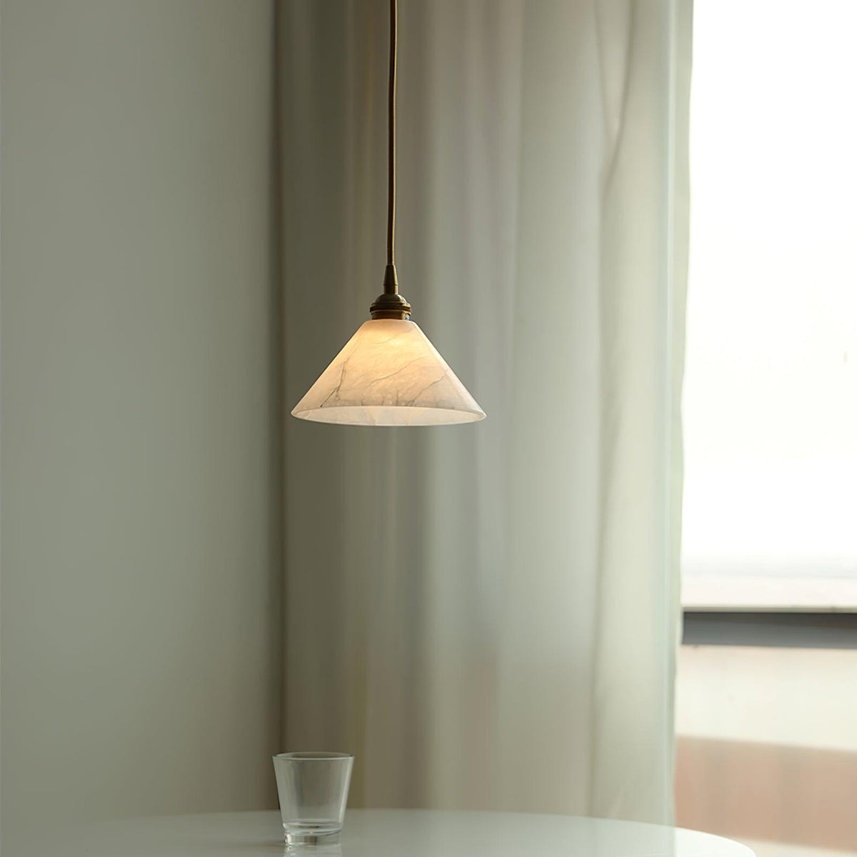 Conical Brass Pendant Lamp