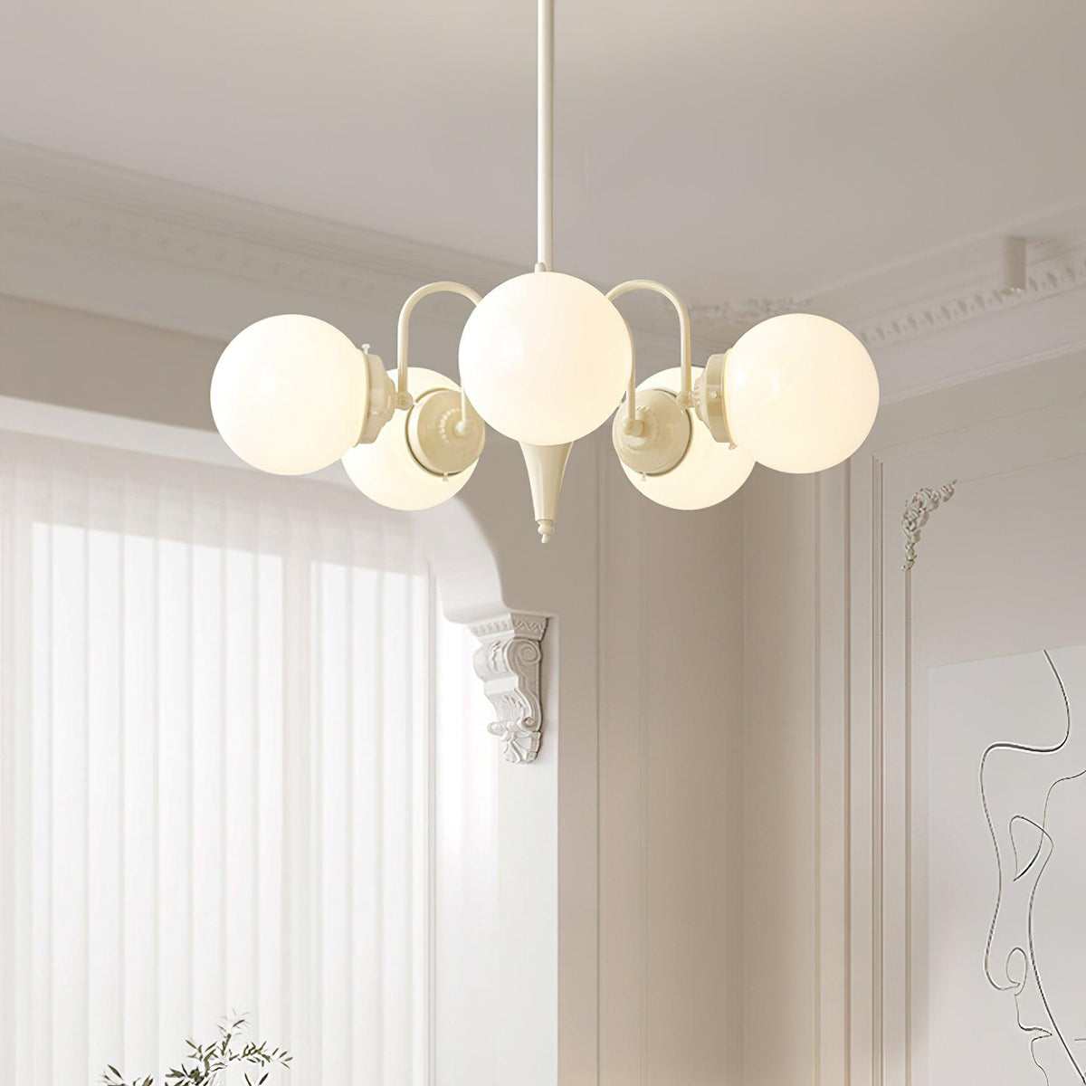 Cream Ball Chandelier - view 4