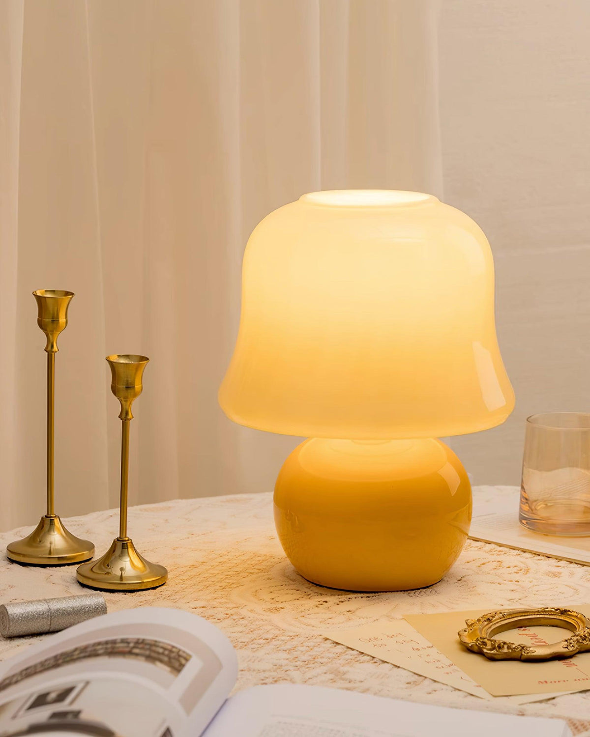 Cream Mushroom Table Lamp - view 16