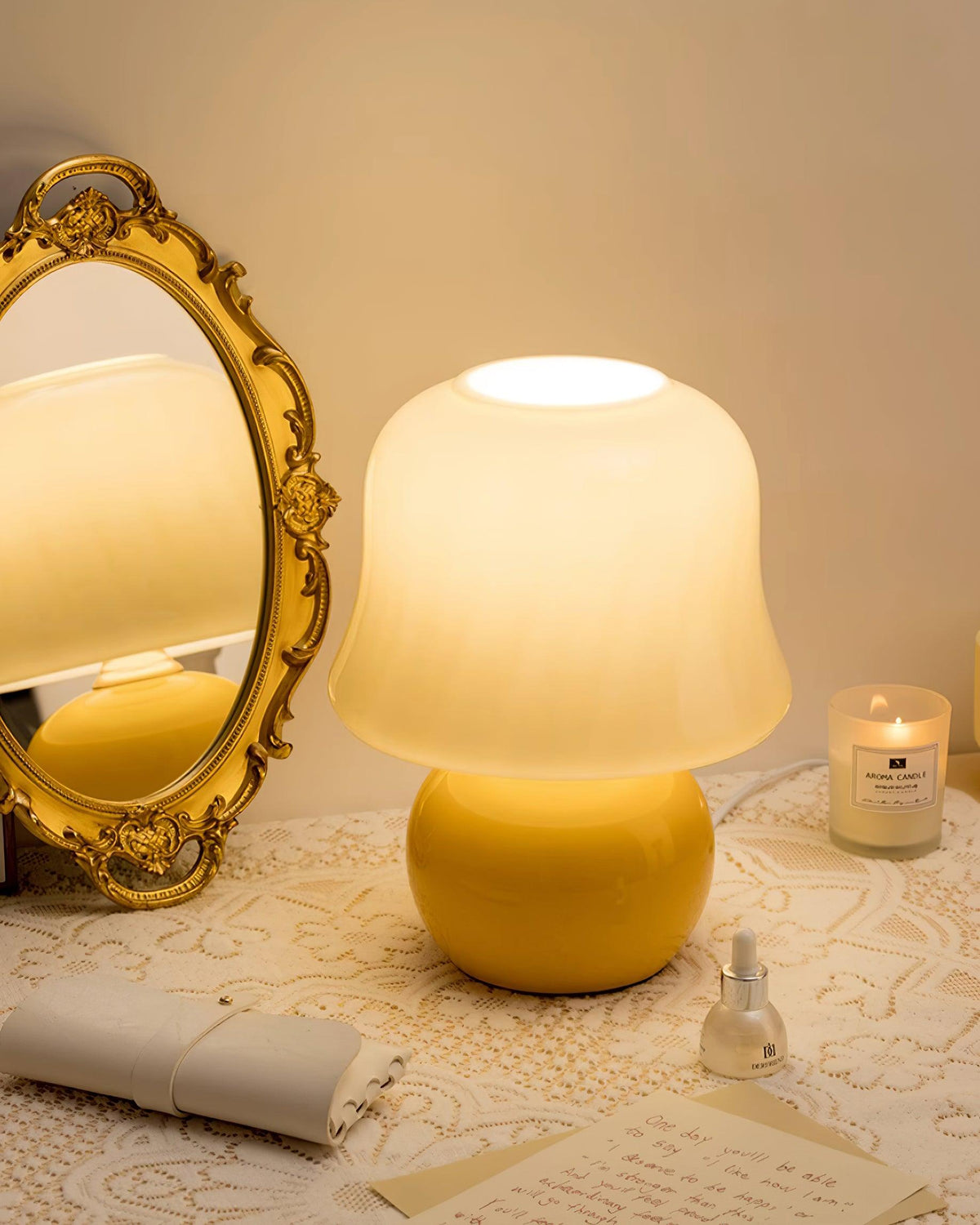 Cream Mushroom Table Lamp - view 18