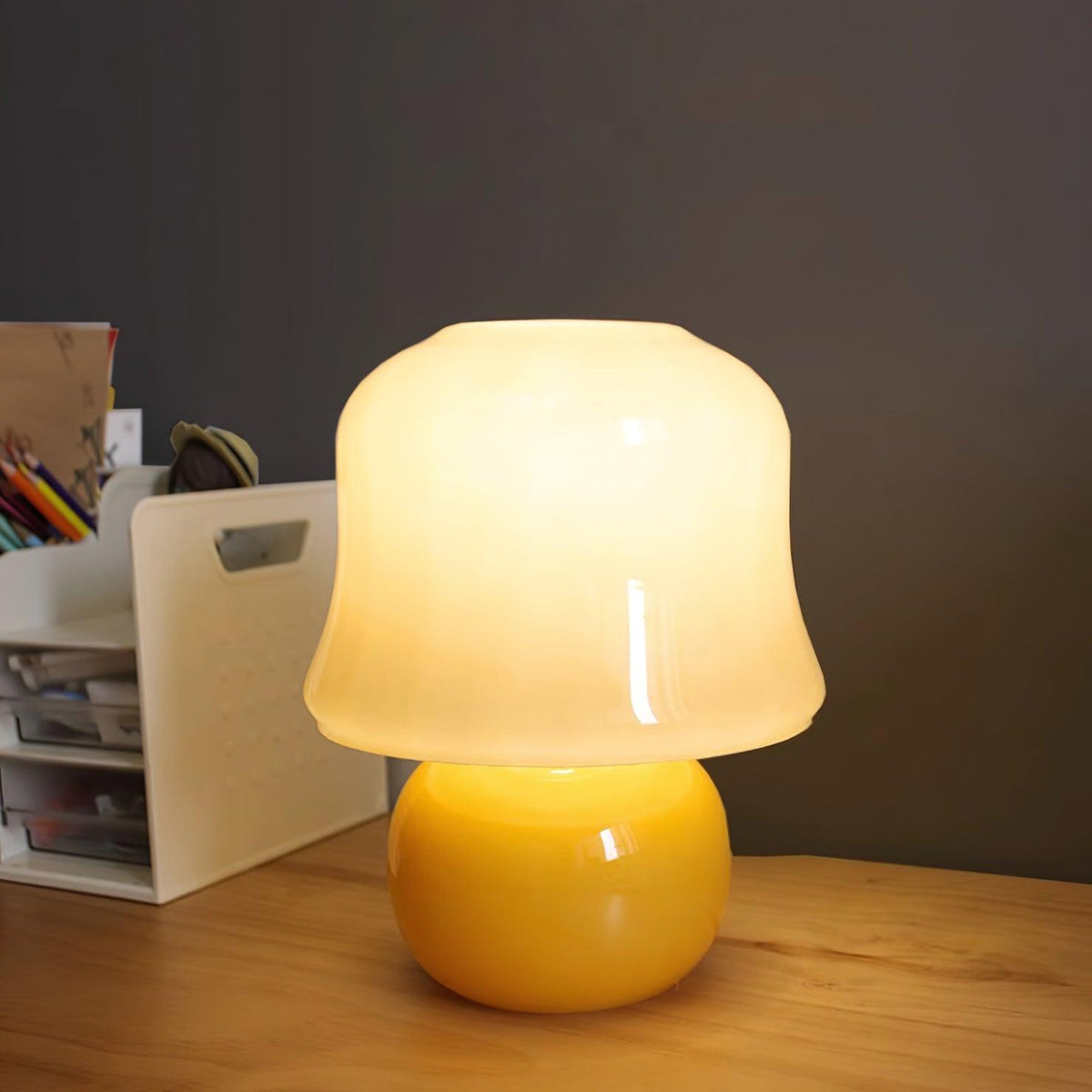 Cream Mushroom Table Lamp - view 19