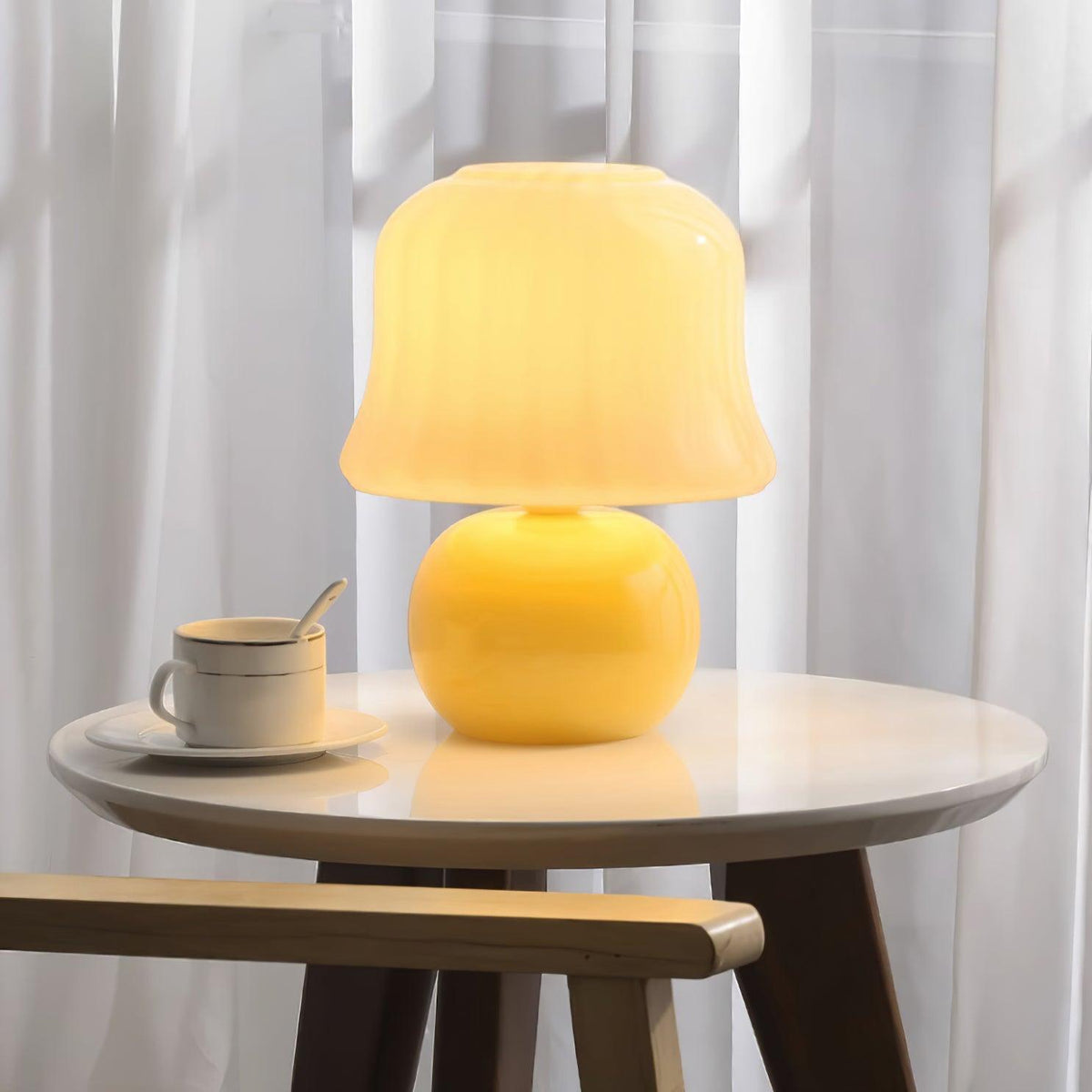 Cream Mushroom Table Lamp - view 21