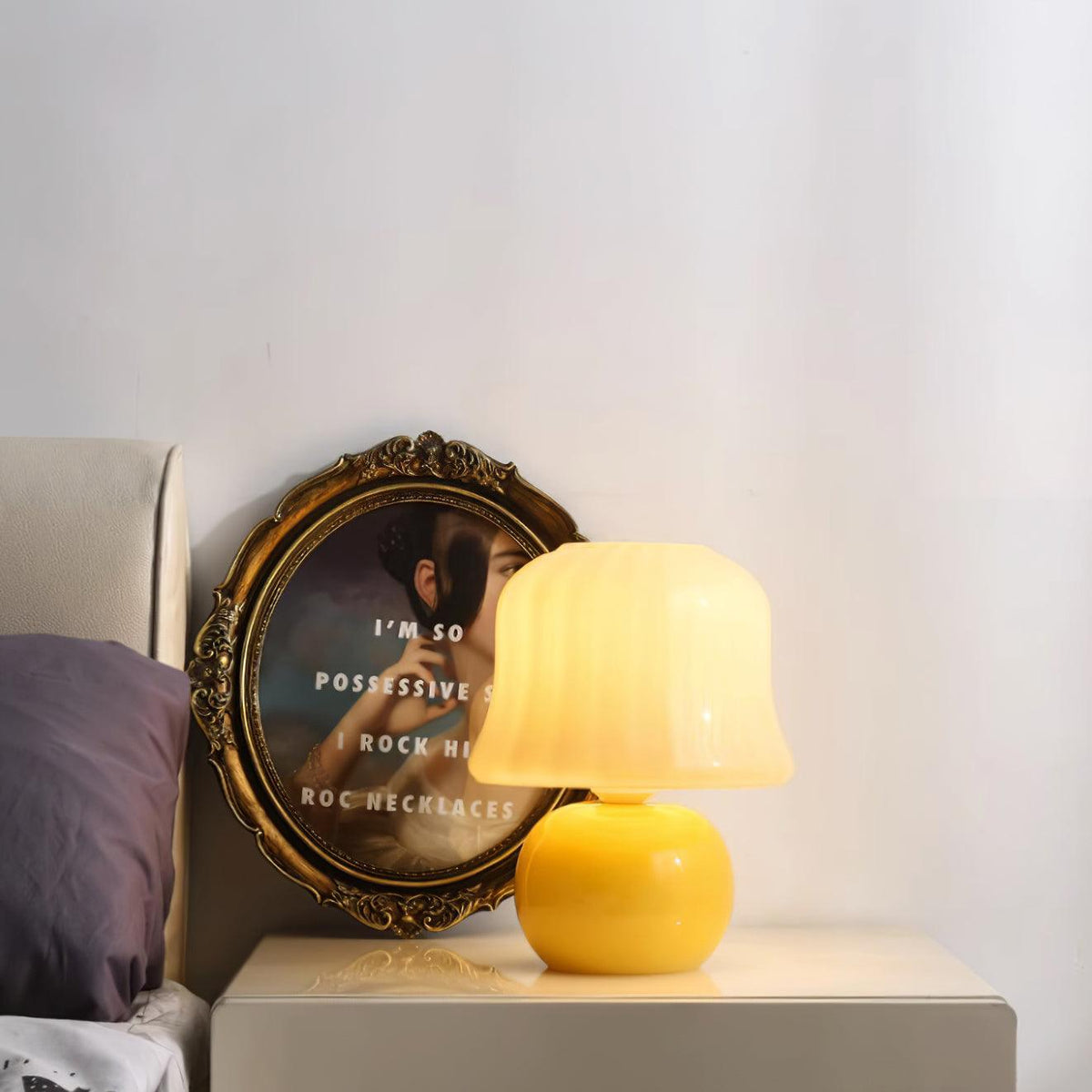 Cream Mushroom Table Lamp - view 23