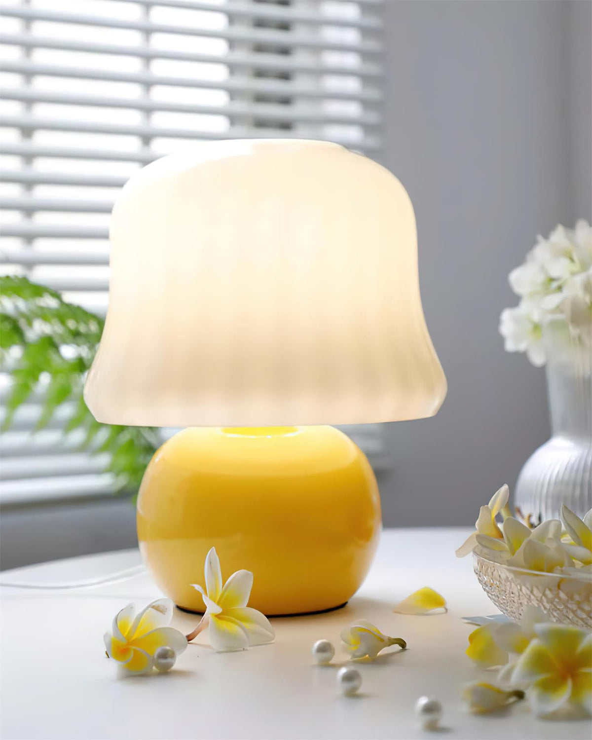 Cream Mushroom Table Lamp - view 6