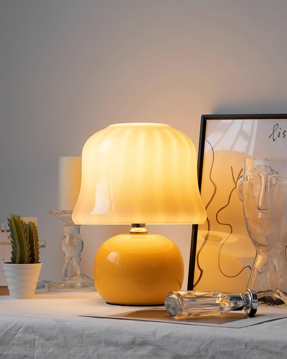 Cream Mushroom Table Lamp - view 31
