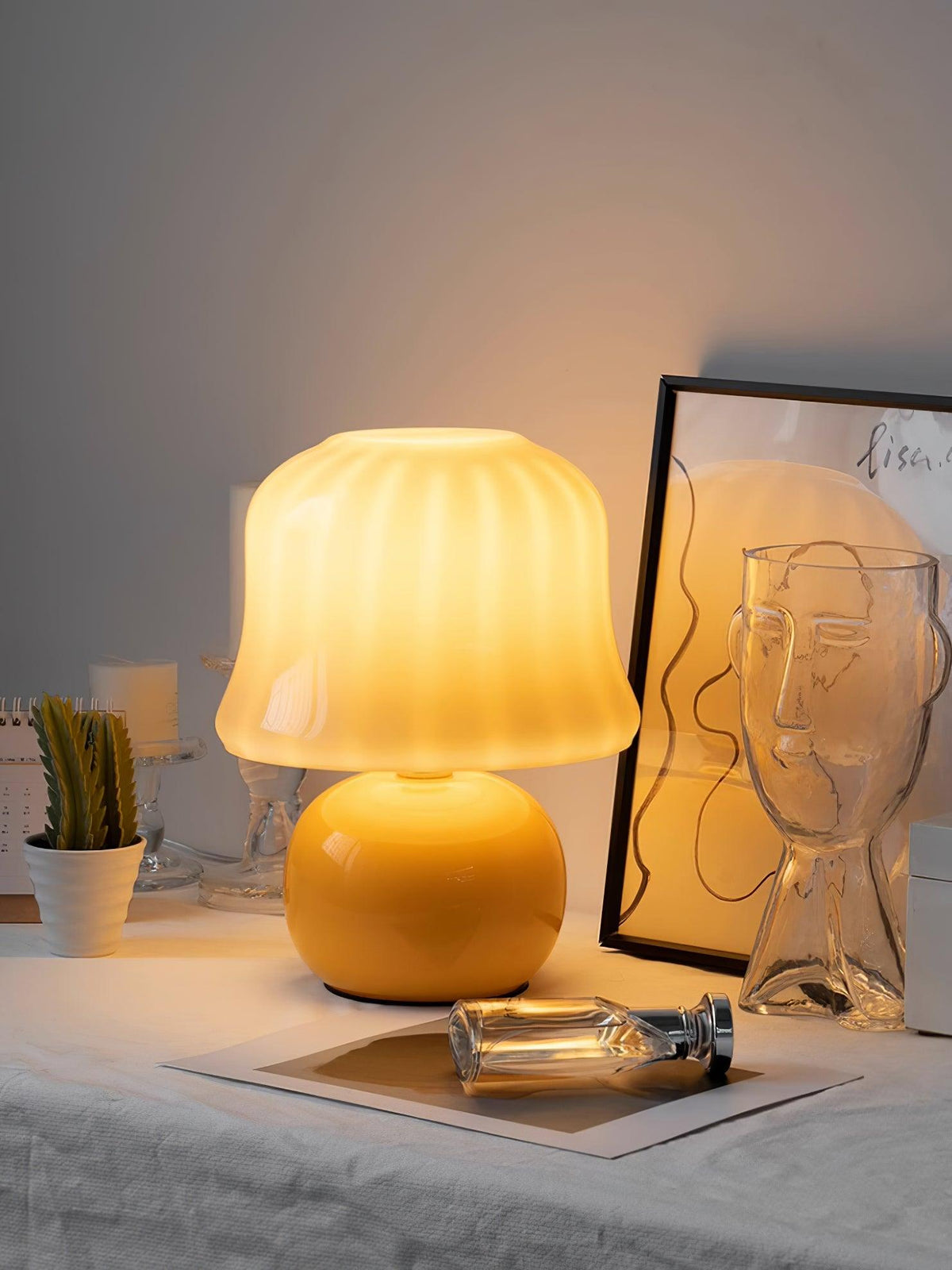 Cream Mushroom Table Lamp - view 32
