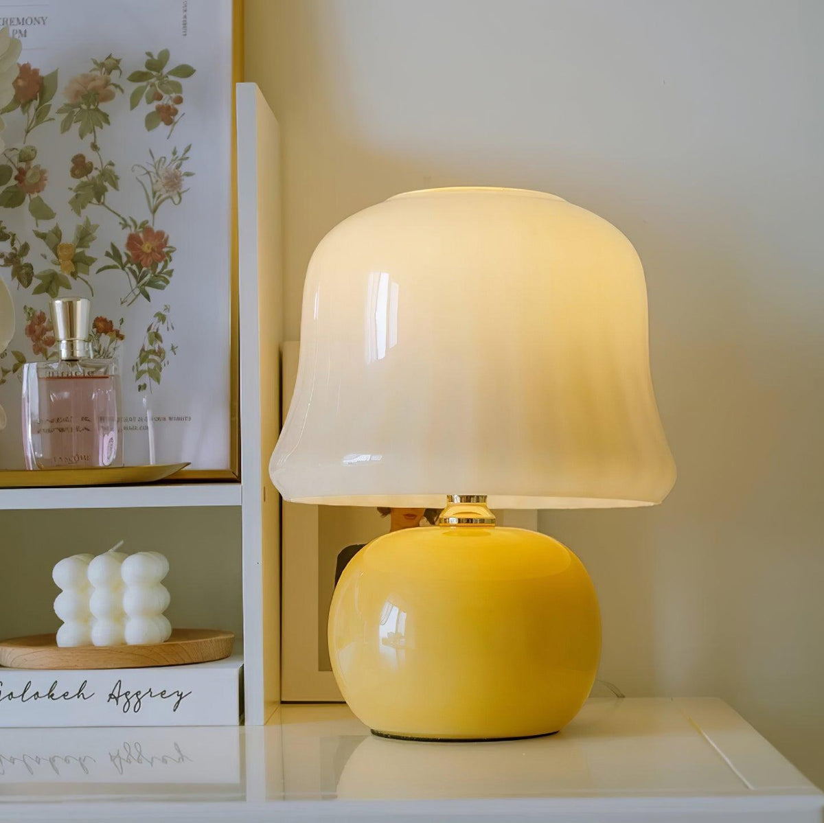 Cream Mushroom Table Lamp - view 8