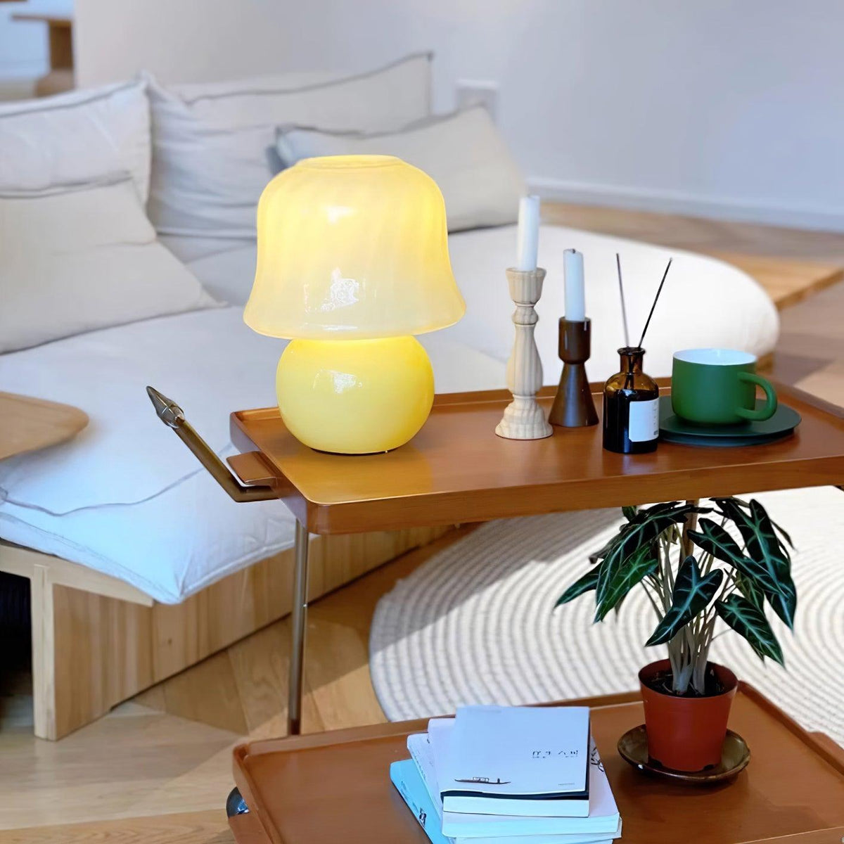 Cream Mushroom Table Lamp - view 12