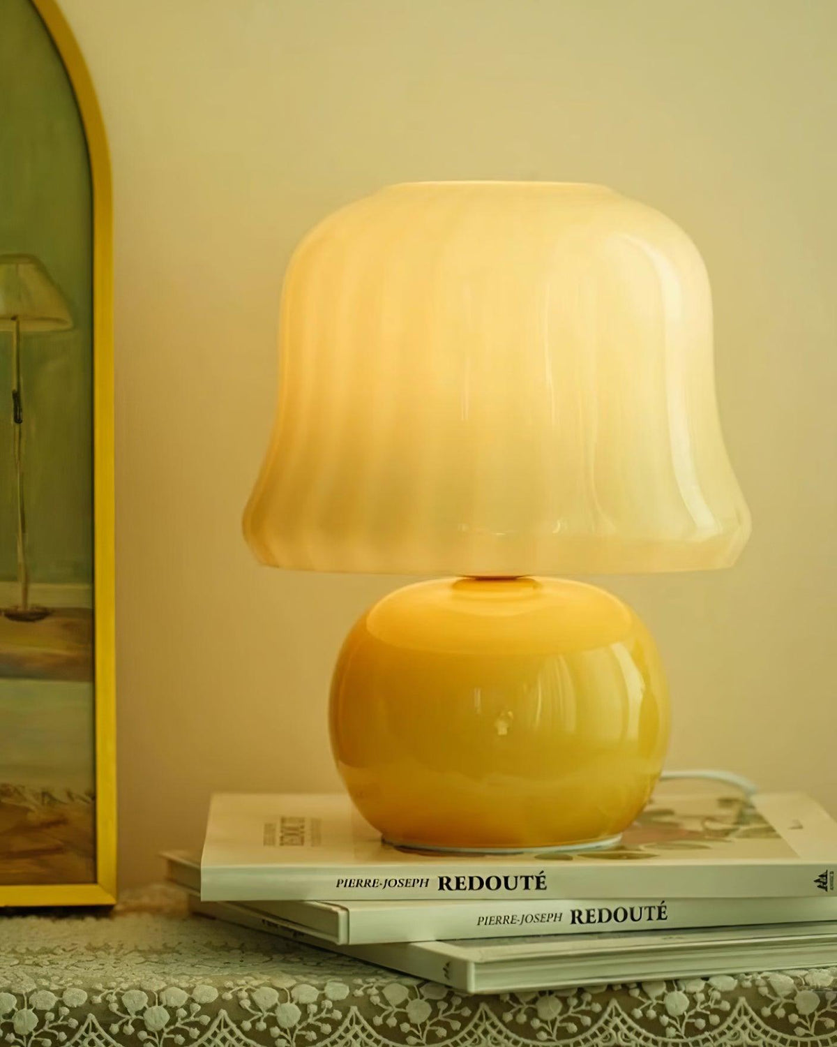 Cream Mushroom Table Lamp - view 13
