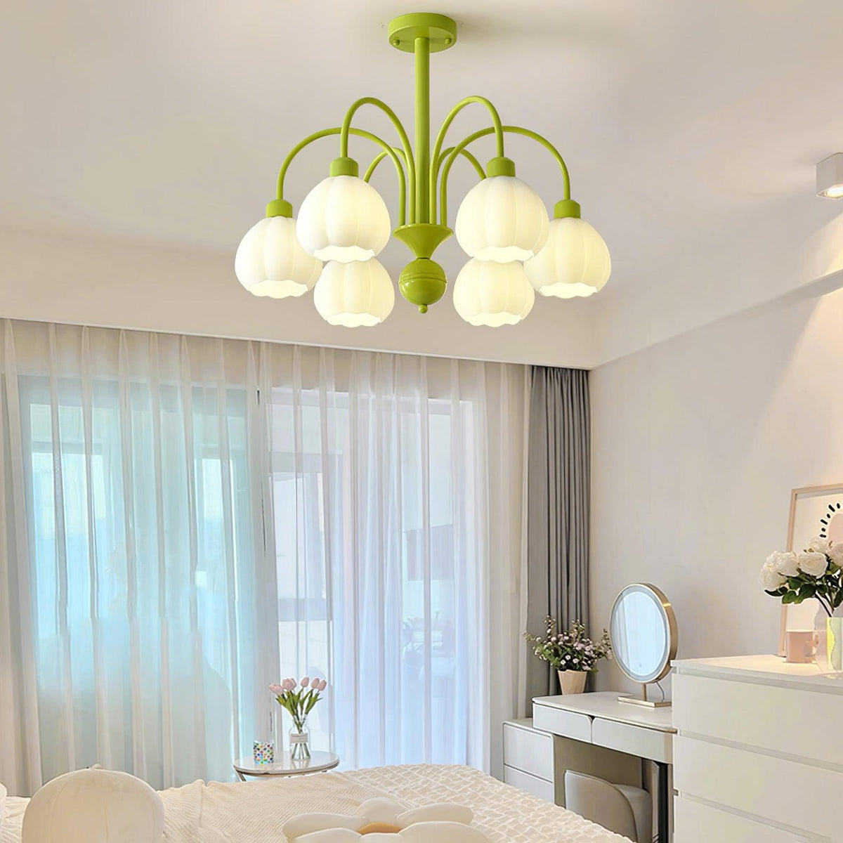 Cream Pumpkin Ball Chandelier - view 5