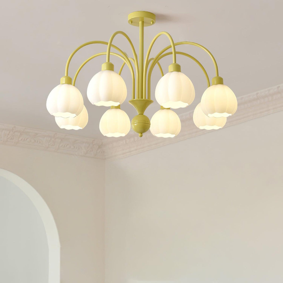 Cream Pumpkin Ball Chandelier - view 13