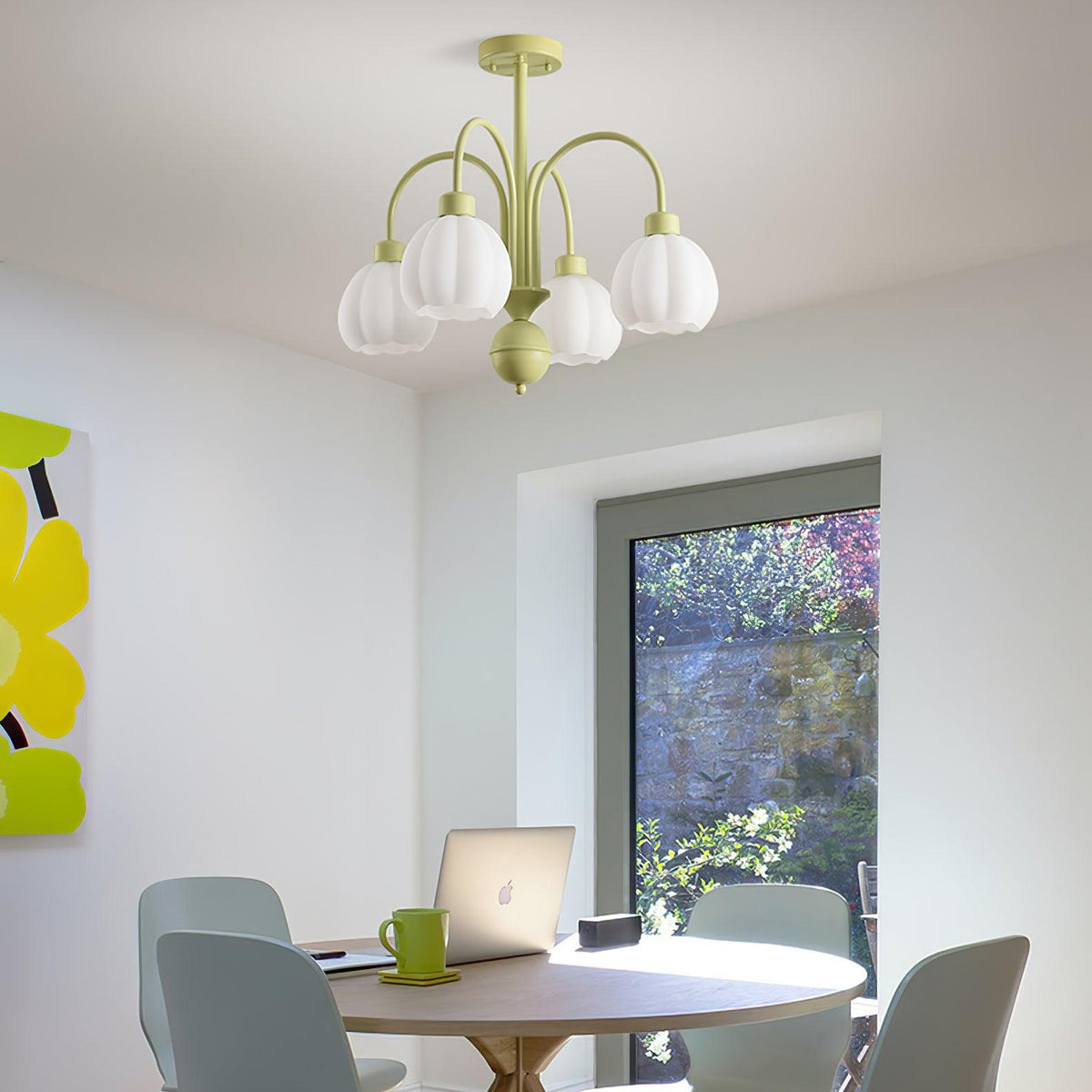 Cream Pumpkin Ball Chandelier - view 15