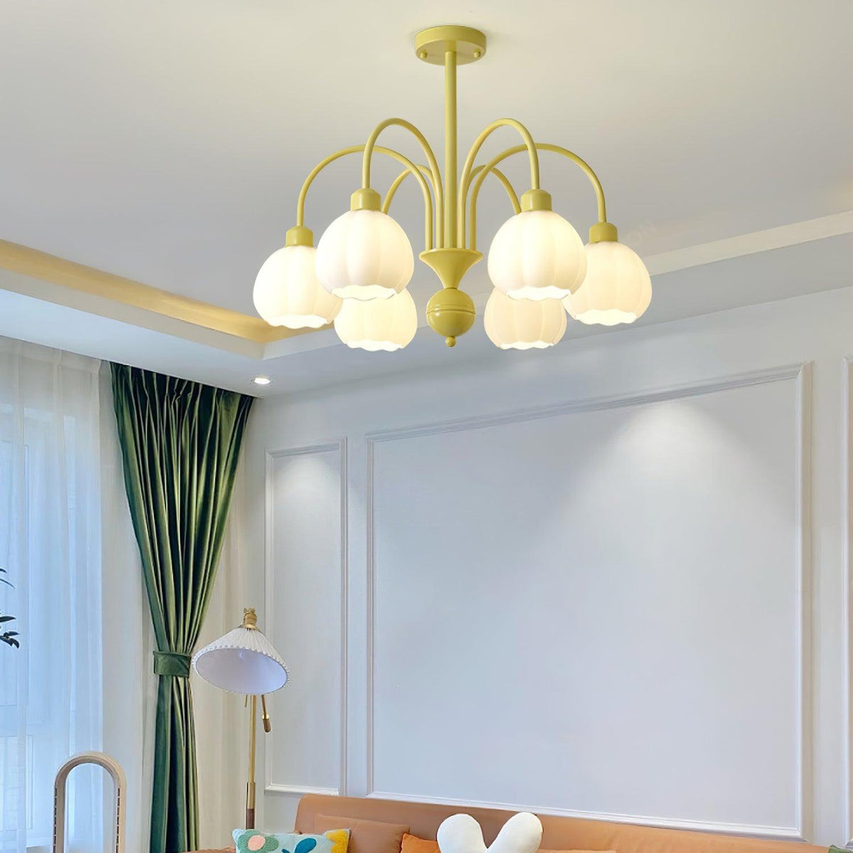 Cream Pumpkin Ball Chandelier - view 22