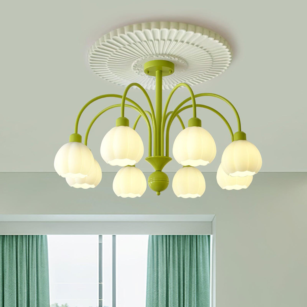 Cream Pumpkin Ball Chandelier - view 7