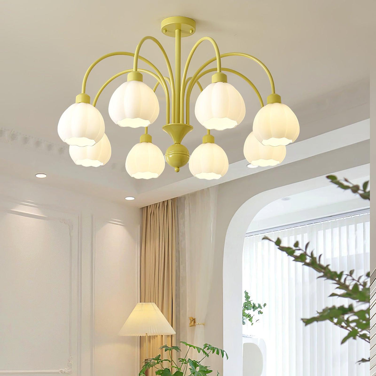 Cream Pumpkin Ball Chandelier - view 4