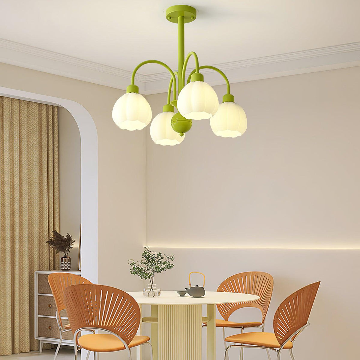 Cream Pumpkin Ball Chandelier - view 11