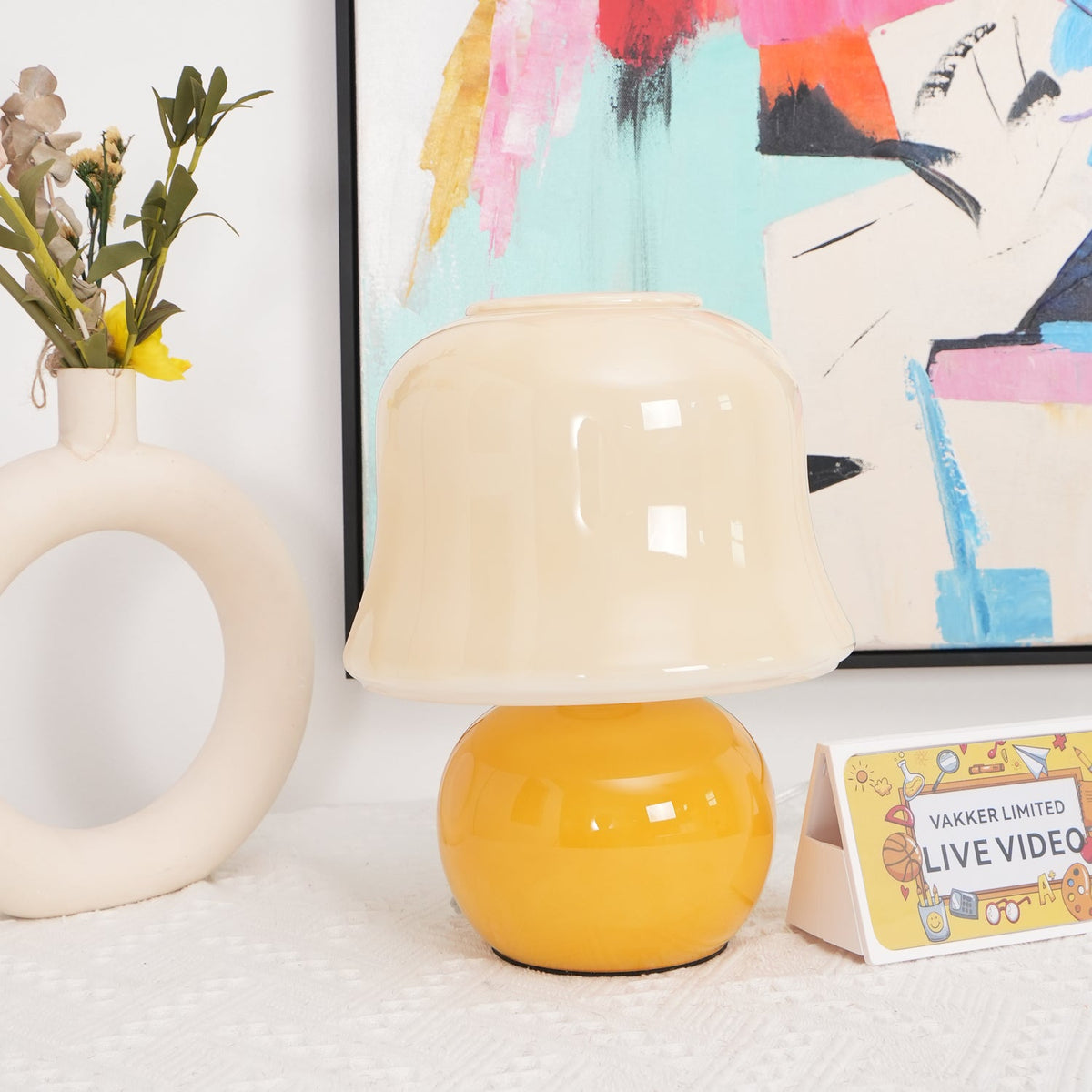 Cream Mushroom Table Lamp - view 40