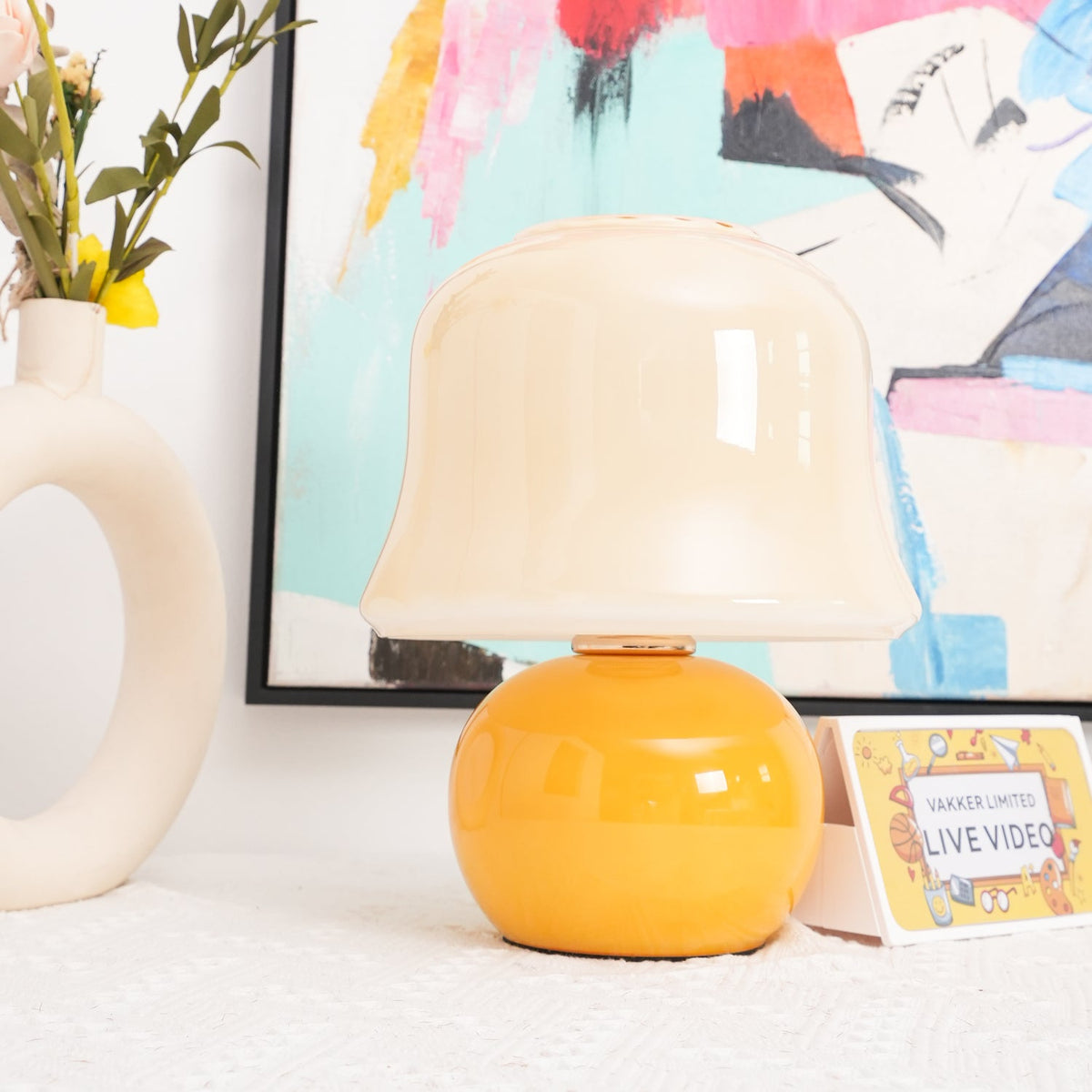 Cream Mushroom Table Lamp - view 38