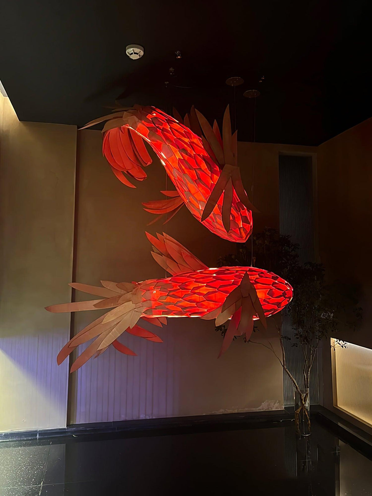 Crimson Swirl Koi Chandelier - view 14